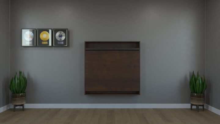 WALL MOUNTED DINING TABLE HORIZONTAL WITH STORAGE WENGE CLOSED 1024x576 1 The Space Saving Furniture Store