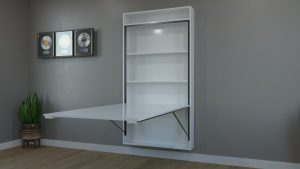 WALL MOUNTED DINING TABLE VERTICAL WHITE V2 The Space Saving Furniture Store